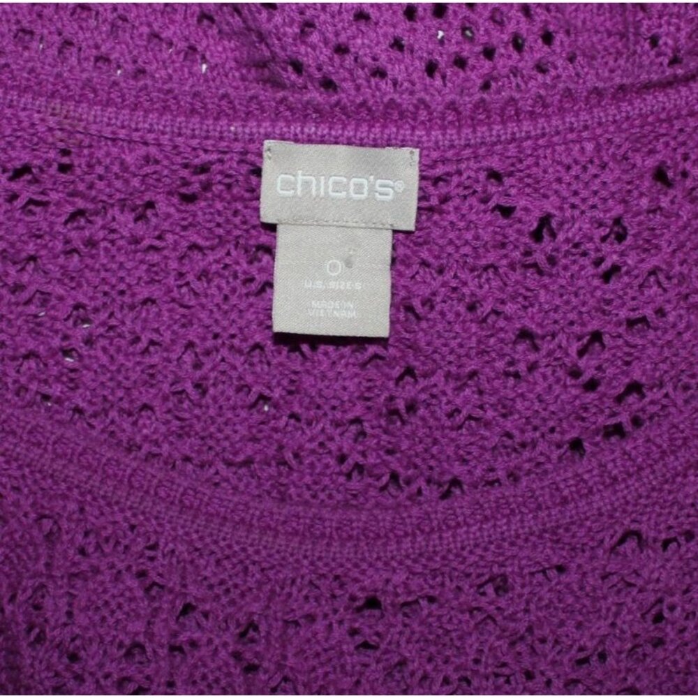 CHICO'S Women's Purple Cotton Sweater Size 0 S - Picture 3 of 3